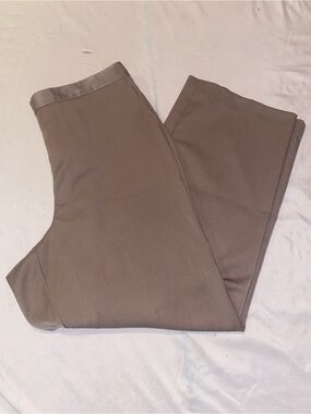 Alfred Dunner Women's Taupe Elastic-Waist Trousers Size 16